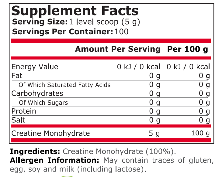 100% PURE CREATINE - 500 Г