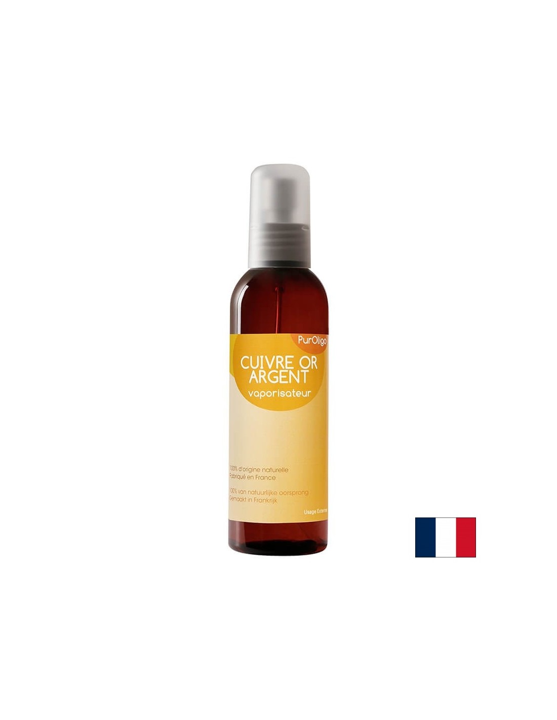 Cuivre Or Argent Spray / Spray with colloidal gold, silver and copper, 150 ml