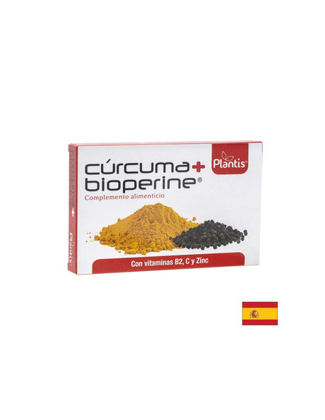Куркума + биоперин (с витамини В2 и С & цинк) - Cúrcuma + bioperine Plantis®, 60 капсули - Feel You