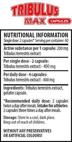Tribulus Max Caps 200 mg 120 капсули - Feel You