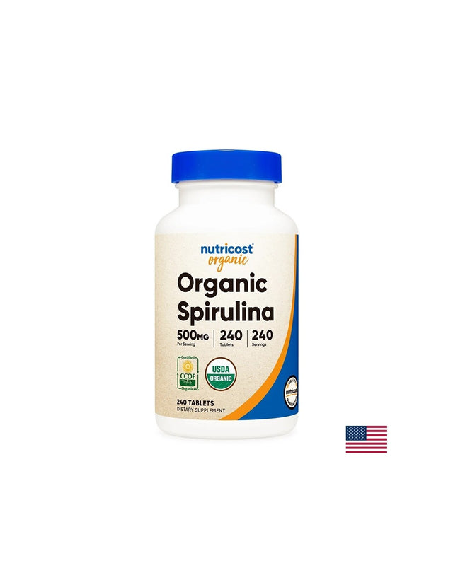 Детоксикация и имунитет - Спирулина organic, 240 таблетки Nutricost - Feel You