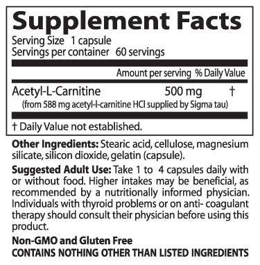 BEST Acetyl-L-Carnitine 500 mg - 60 капсули - Feel You