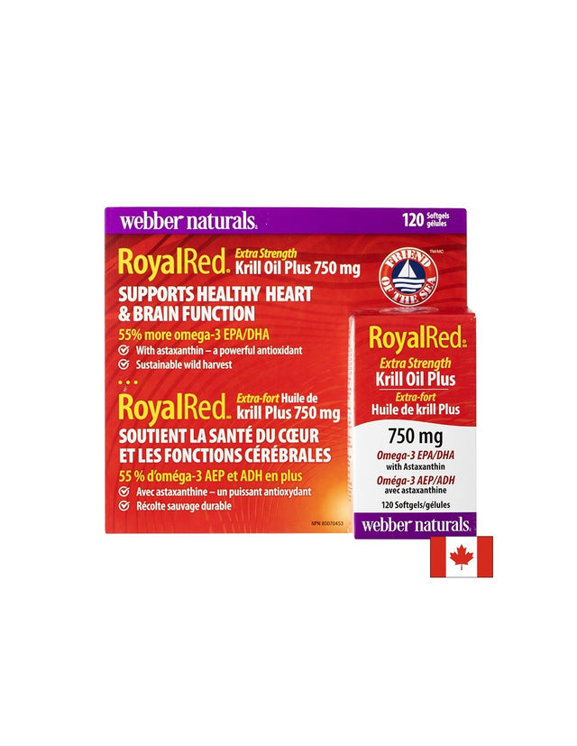 Тройна комбинация в подкрепа на сърцето и мозъка - Крил масло + Омeга-3 и астаксантин RoyalRed, 120 софтгел капсули - Feel You