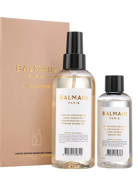 Signature Foundation Ginger Set Balmain Professionnel: Argan Moisturising Elixir, Hair Oil, For Nourishing, 100 ml + Balmain Professionnel, Argan Oil, Hair Leave-In Conditioner, For Hydrate/Detangle & Shine, 200 ml - Feel You