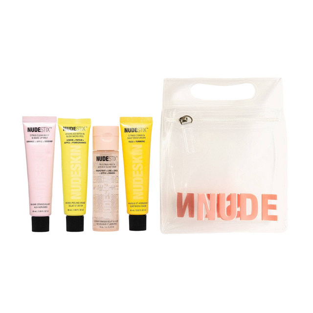 4 Steps Citrus Renew Set Nudestix: Lemon-Aid, Detox, Peel-Off Mask, For Face, 60 ml + Nudeskin, Citrus, Cleansing Balm, For Face, 60 ml + Citrus, Moisturizing, Day & Night, Cream Mask, For Face, 60 ml + Nudeskin, 5% Acide Glycolic, Illuminating, Tonic ... - Feel You