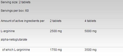 Arginine AKG / AAKG 1250 mg - 120 Таблетки - Feel You