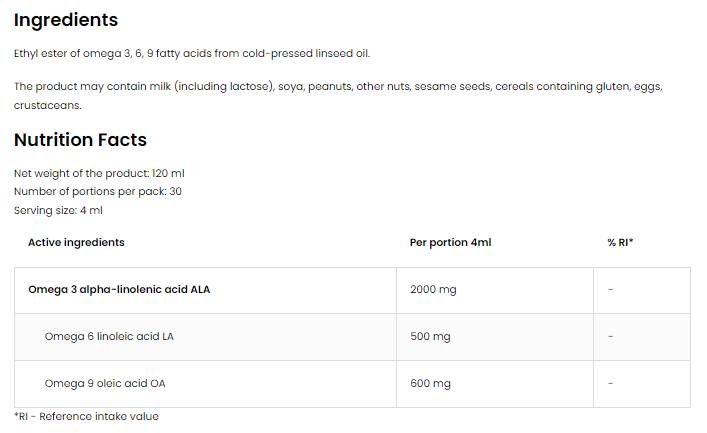 Elite Omega 3-6-9 Liquid | Vege 120 мл - Feel You