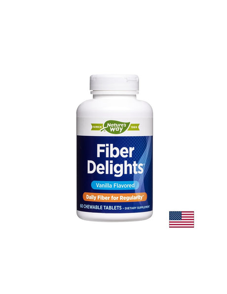 Fiber Delights - Микс от фибри за отслабване и детоксикация, 60 дъвчащи таблетки Nature’s Way - Feel You