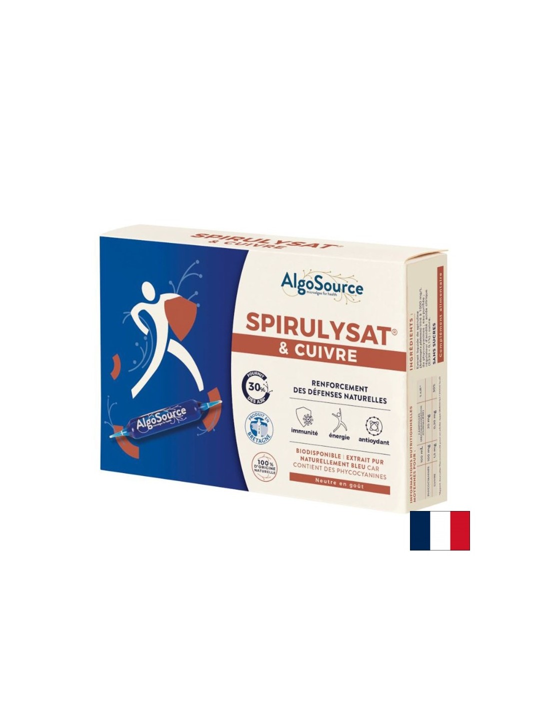 Phycocyanin from Spirulina + Honey – Vitality and Strength - Spirulisat®, 20 ampoules x 10 ml AlgoSource