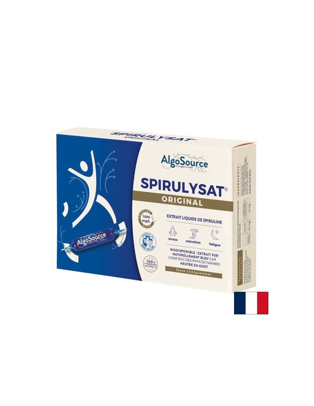 Phycocyanin from Spirulina – vitality and strength - Spirulisat®, 20 ampoules x 10 ml AlgoSource
