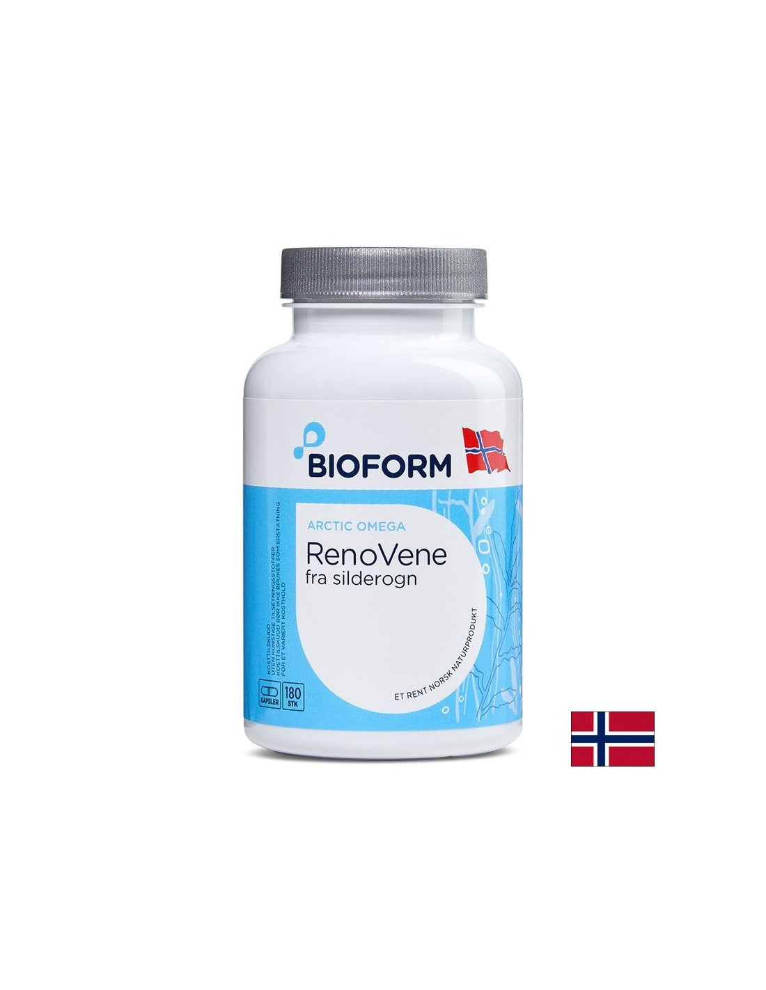 Cholesterol control and heart health - RenoVene formula with herring and algae, 500 mg, 180 capsules for 3 months of intake