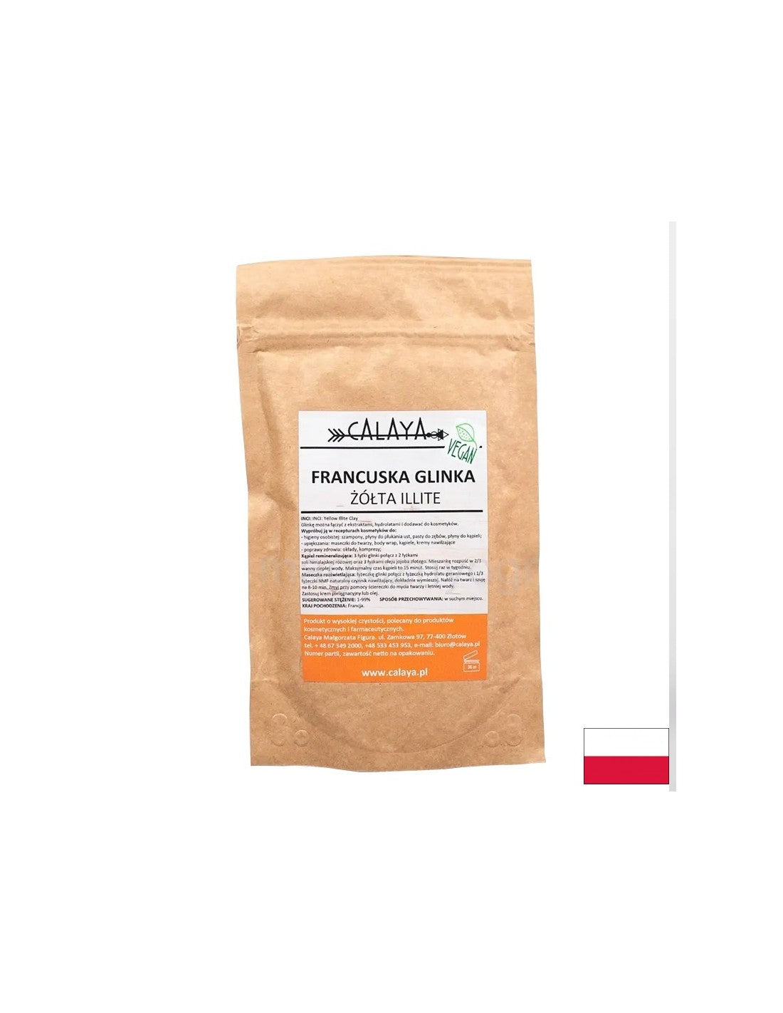 French yellow illite clay, 100 g