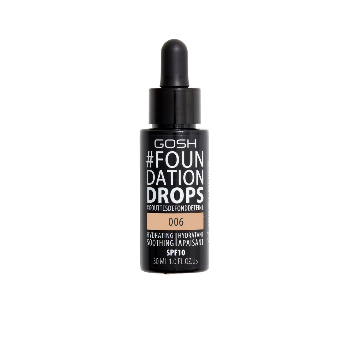 Gosh, Drops, Liquid Foundation, 006, Tawny, SPF 10, 30 ml