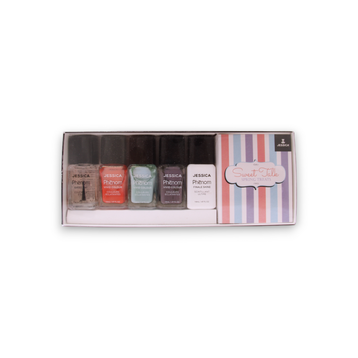 Sweet Talk Set Jessica: Phenom Vivid Colour, Nail Polish, PHEN-079, U Had Me At Hello, 14 ml + Phenom Vivid Colour, Nail Polish, PHEN-080, Smooth Talker, 14 ml + Phenom Vivid Colour, Top Coat, Nail Polish, PHEN-000, Finale Shine, 15 ml + Phenom Vivid C... - Feel You
