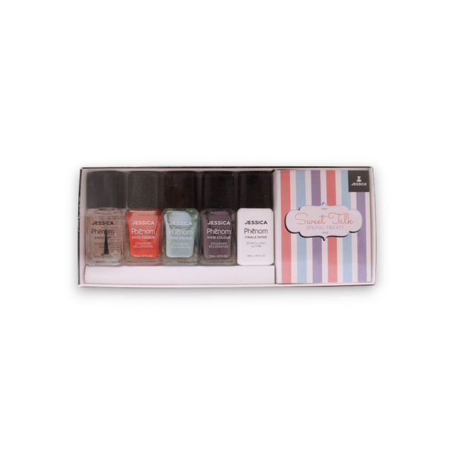Sweet Talk Set Jessica: Phenom Vivid Colour, Nail Polish, PHEN-079, U Had Me At Hello, 14 ml + Phenom Vivid Colour, Nail Polish, PHEN-080, Smooth Talker, 14 ml + Phenom Vivid Colour, Top Coat, Nail Polish, PHEN-000, Finale Shine, 15 ml + Phenom Vivid C... - Feel You