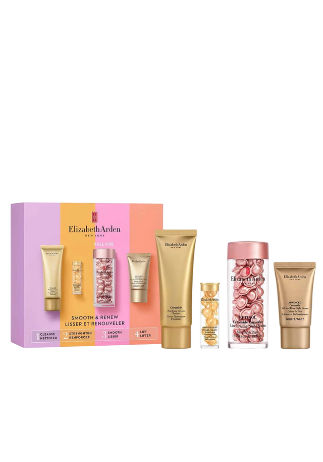 Set Elizabeth Arden: Ceramide, Eliminates Impurities, Cleansing Cream, 50 ml + Advanced Ceramide, Lift & Firm, Night, Cream, For Face, 15 ml + Advanced Ceramide, Restores, Serum Capsules, Face, 7 pcs + Retinol, Ceramide, Reduces Fine Lines & Wrinkles, ... - Feel You