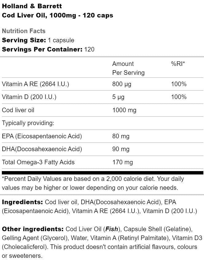 Cod Liver Oil 1000 mg - 60 Гел капсули - Feel You