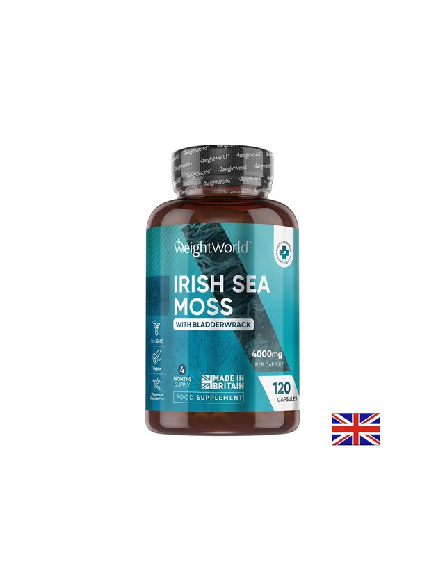 Irish sea moss 4000 mg + Фукус (кафяви водорасли) 639 mg – Детокс, храносмилане и метаболитен баланс, 120 капсули - Feel You
