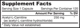 Acetyl L-Carnitine 250 mg - 120 капсули - Feel You