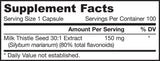 Milk Thistle 150 mg | Standardized 30:1 Extract - 200 капсули - Feel You