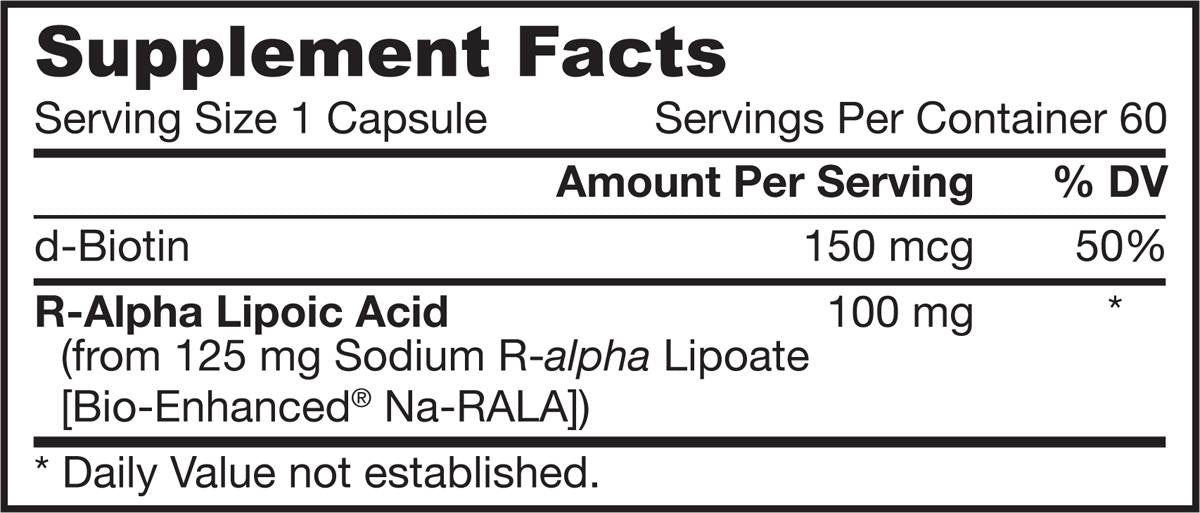 R-Alpha Lipoic Acid + Biotin - 60 капсули - Feel You