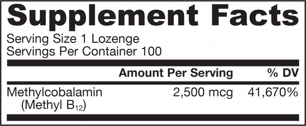 Methyl B-12 2500 mcg - 100 Подезични таблетки - Feel You