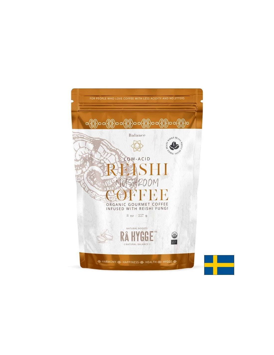 Arabica coffee (beans) with Reishi mushroom extract, 227 g