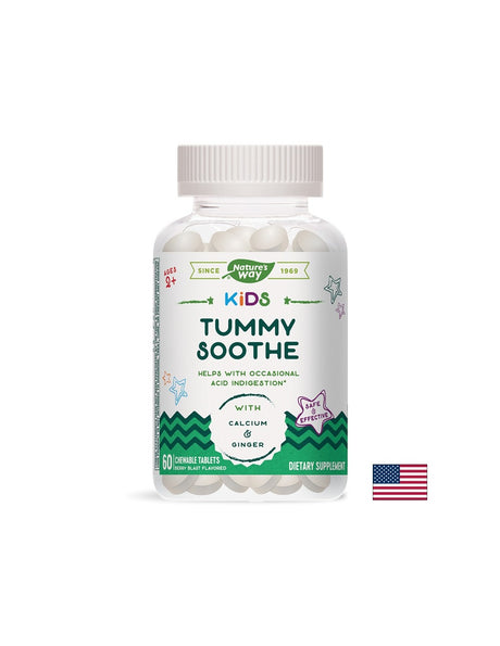 Kids Tummy Soothe /С джинджифил и калций/, 60 дъвчащи таблетки Nature’s Way - Feel You