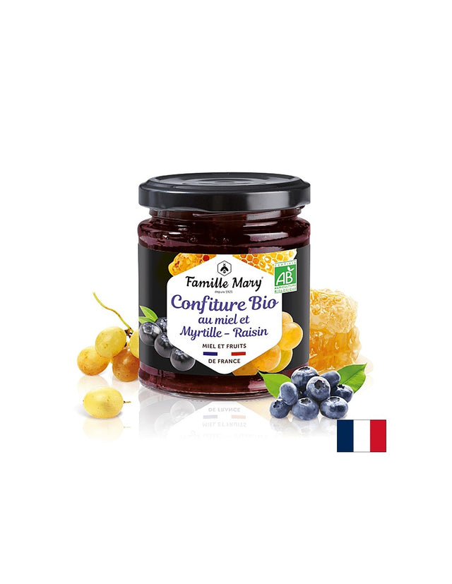 Конфитюр от био мед, боровинки и грозде, 220 g - Feel You