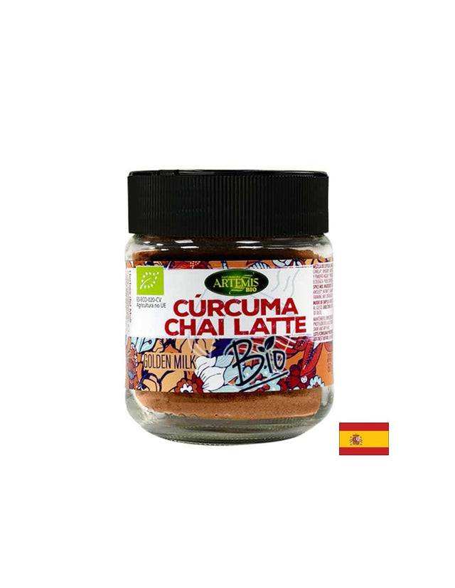 За овкусяване на напитки – билкова смес Curcuma Chai Latte - С куркума, кардамон и други био подправки, 60 g, прах - Feel You