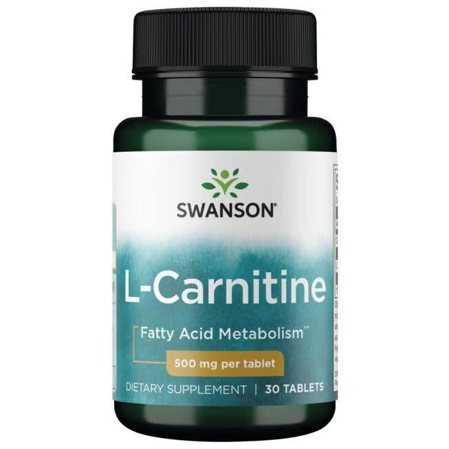 Swanson L Carnitine 500 Mg Per Tablet Dietary Supplement 30 Tablets Fatty Acid Metabolism Support