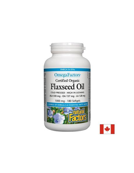Certified Organic Flaxseed Oil - 180 Гел капсули - Feel You