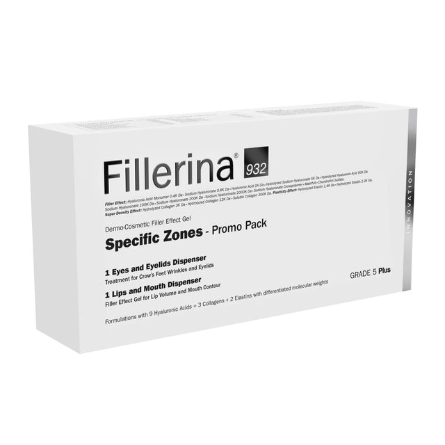 Set Labo: Fillerina 932 Specific Zones Grade 5 Plus, Anti-Wrinkle, Day & Night, Local Treatment Cream, For Eyes & Eyelids, 15 ml + Fillerina 932 Specific Zones Grade 5 Plus, Hyaluronic Acid, Volumizing, Local Treatment Cream, For Lips, 7 ml - Feel You