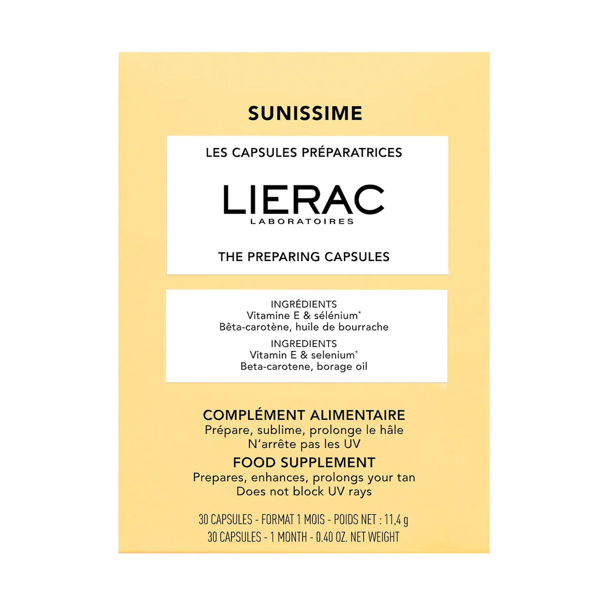 Lierac, Sunissime, Enhance & Prolong Tan, Capsules, 30 capsules, 11.4 g