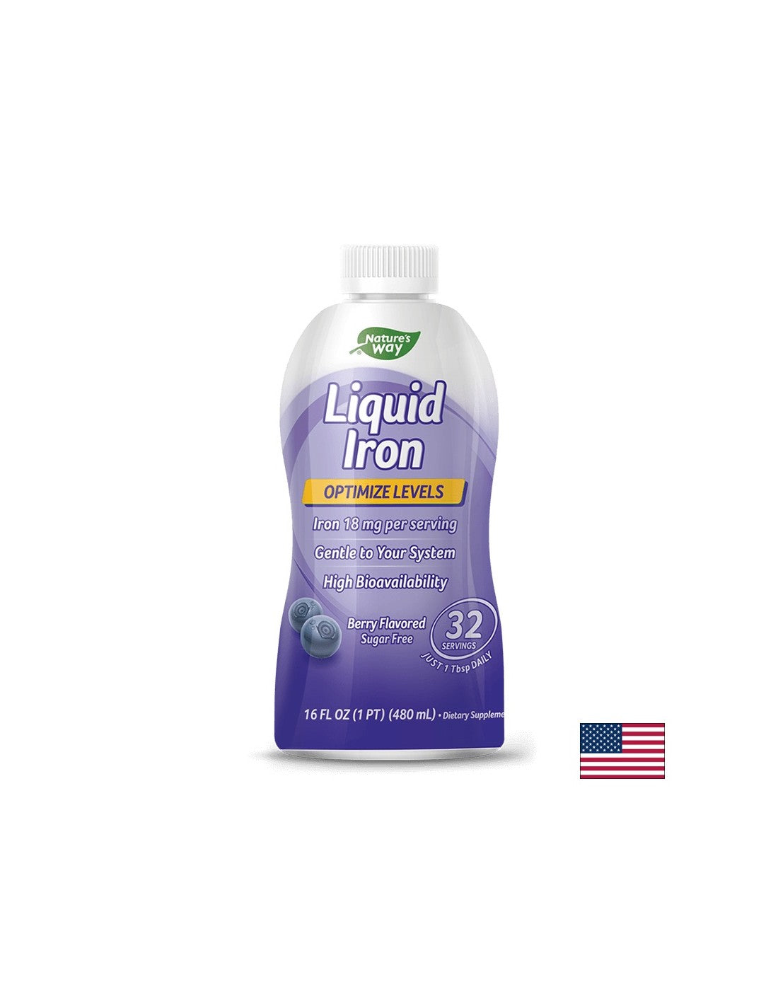 Liquid Iron - Течно желязо (с вкус на боровинки), 480 ml Nature’s Way - Feel You