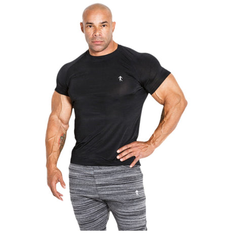 Мъжка тениска с къс ръкав / T-shirt 01 LM Compression Black - Feel You