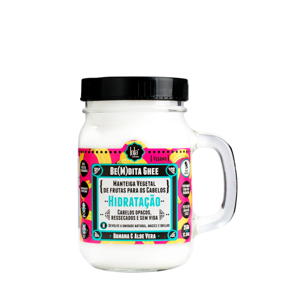 Lola Cosmetics, Be(M)dita Ghee, Banana & Aloe Vera, Hair Treatment Cream Mask, For Hydration, 350 g