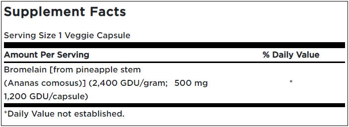 Bromelain 500 mg / 1200 GDU - 60 капсули с удължено освобождаване - Feel You