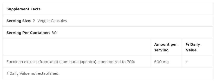 Fucoidan Extract 70% - 60 капсули - Feel You