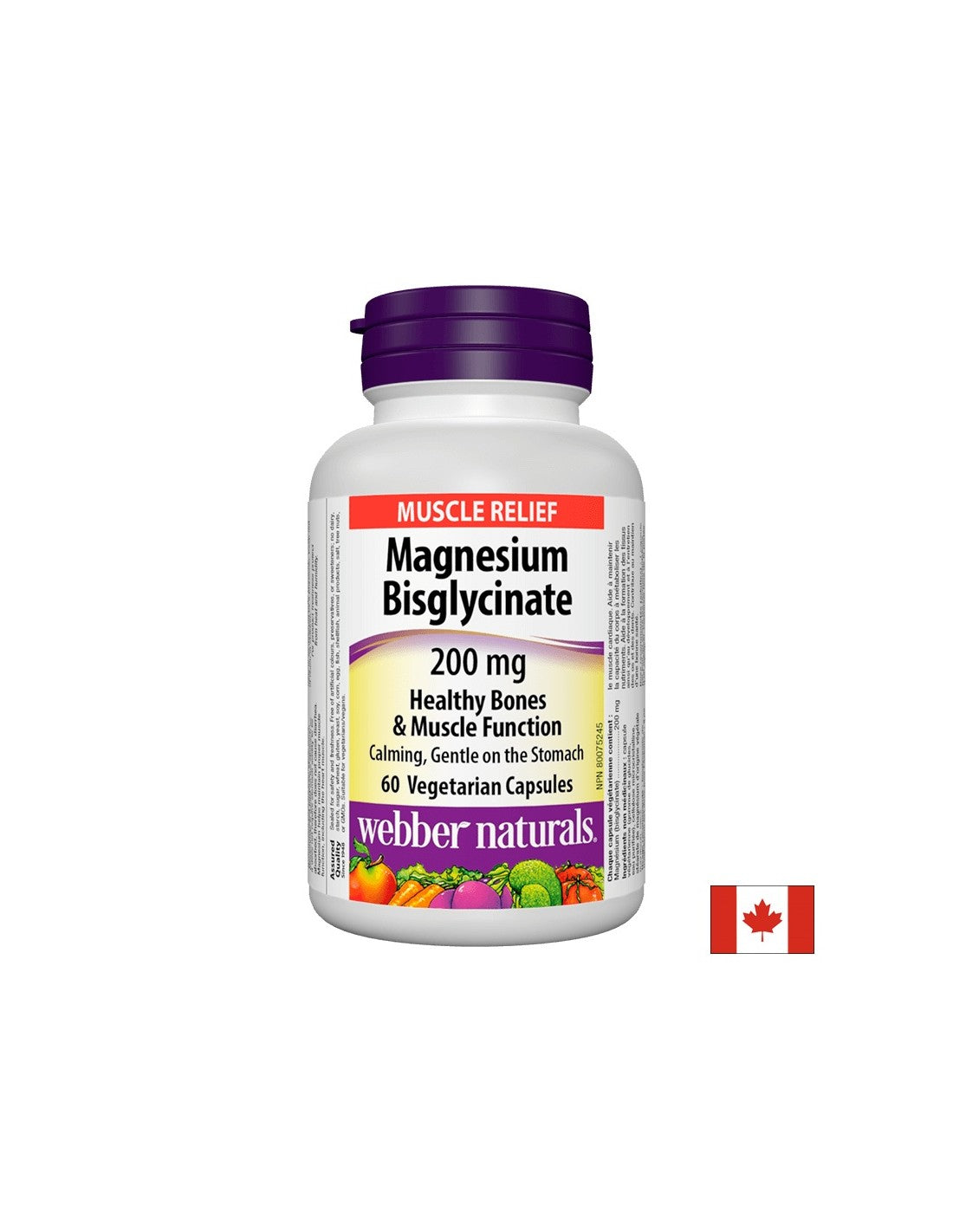 Magnesium Bisglycinate/ Магнезий (бисглицинат) 200 mg x 60 капсули Webber Naturals - Feel You