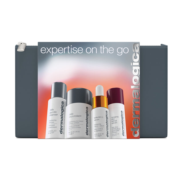 Expertise On The Go Set Dermalogica: Daily Glycolic, Cleansing, Cleansing Gel, For Face, 30 ml + Daily Microfoliant, Exfoliating, Exfoliating Powder, 13 g + Biolumin-C, Vitamin C, Brightening, Serum, For Face, 10 ml + Dynamic Skin, Retinol, Anti-Wrinkl... - Feel You