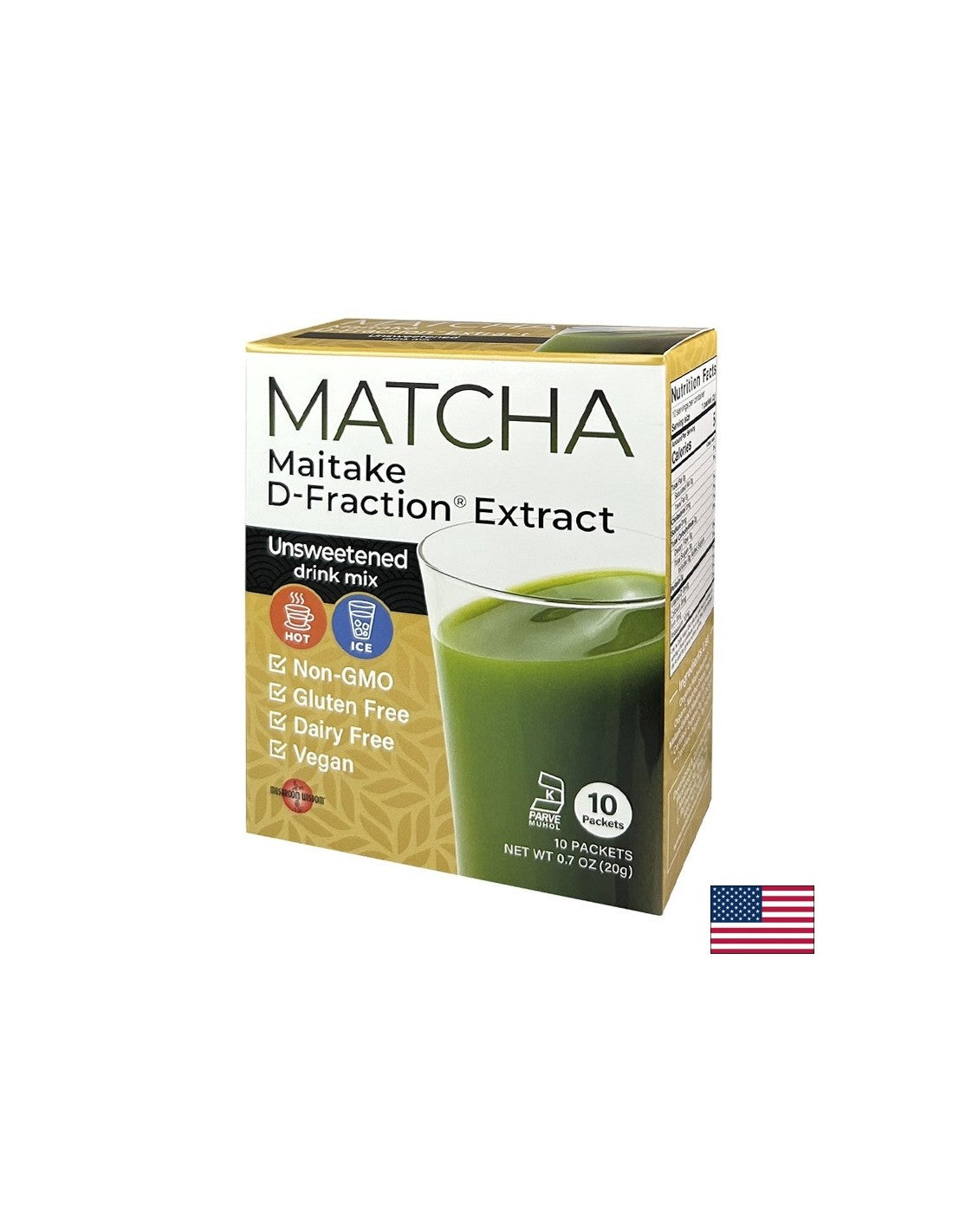 Matcha with Maitake Extract D-Fraction®, 10 sachets