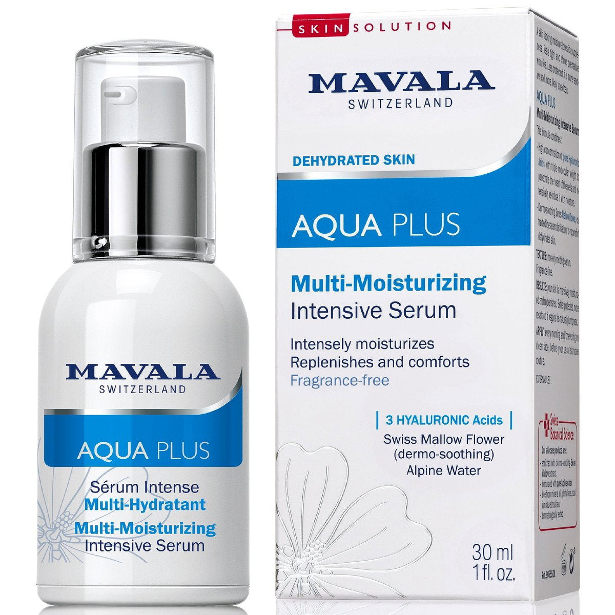 Mavala, Aqua Plus, Hydrating & Moisturising, Day & Night, Serum, Face, 30 ml
