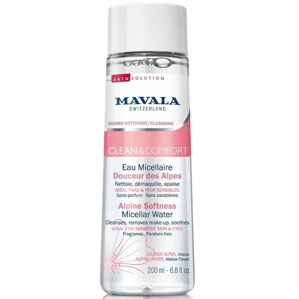 Mavala, Clean & Comfort, Fragrance-Free, Cleansing & Soothing, Micellar Water, Sensitive, 200 ml