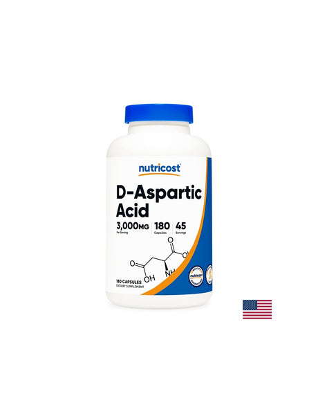 Мъжко здраве - D-Аспарагинова киселина, 3000 mg/180 капсули Nutricost - Feel You