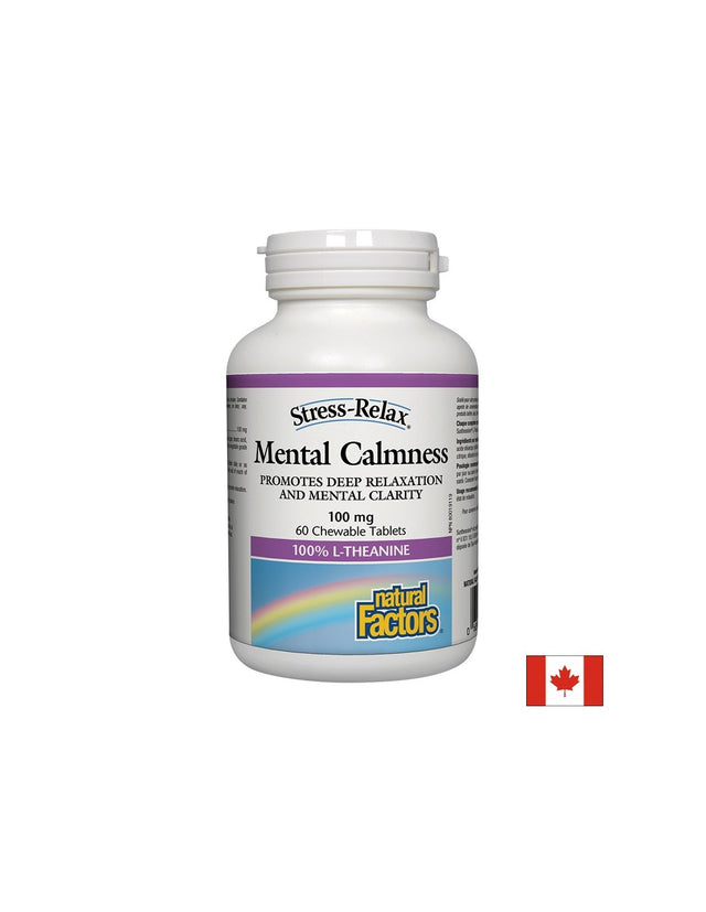 Mental Calmness/ Л-Теанин 100 mg х 60 дъвчащи таблетки Natural Factors - Feel You