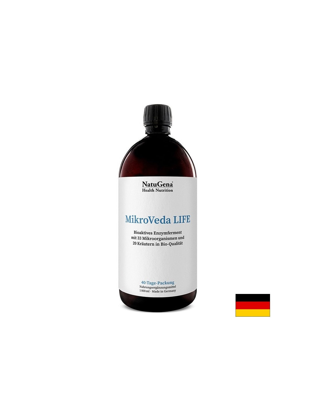 MikroVeda Life - Биоактивен фермент с пробиотични бактерии и билкови екстракти, 1000 ml