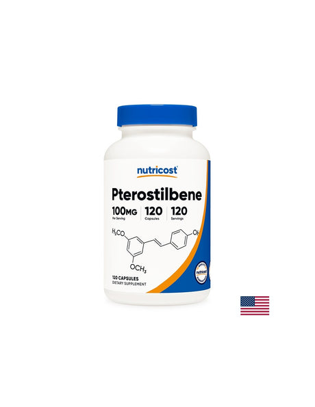 Мозъчна функция - Птеростилбен (Pterostilbene), 100 mg x 120 капсули Nutricost - Feel You