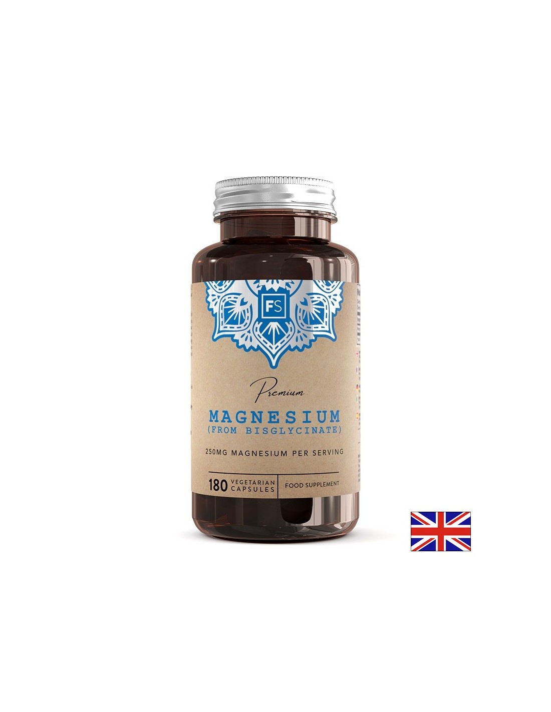 Мускулна, сърдечна и нервна система - Магнезий (бисглицинат), 250 mg х 180 капсули