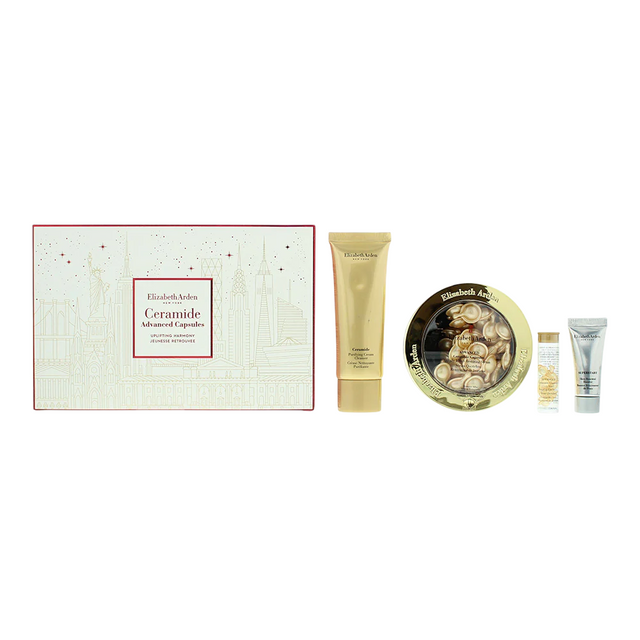 Set Elizabeth Arden: Advanced Ceramide, Restoring & Refreshing, Serum Capsules, Face, 60 pcs + Advanced Ceramide, Restorative, Eye Serum, 7 pcs + Ceramide, Eliminates Impurities, Cleansing Cream, 50 ml + Superstart , Restorative, Serum, 5 ml - Feel You